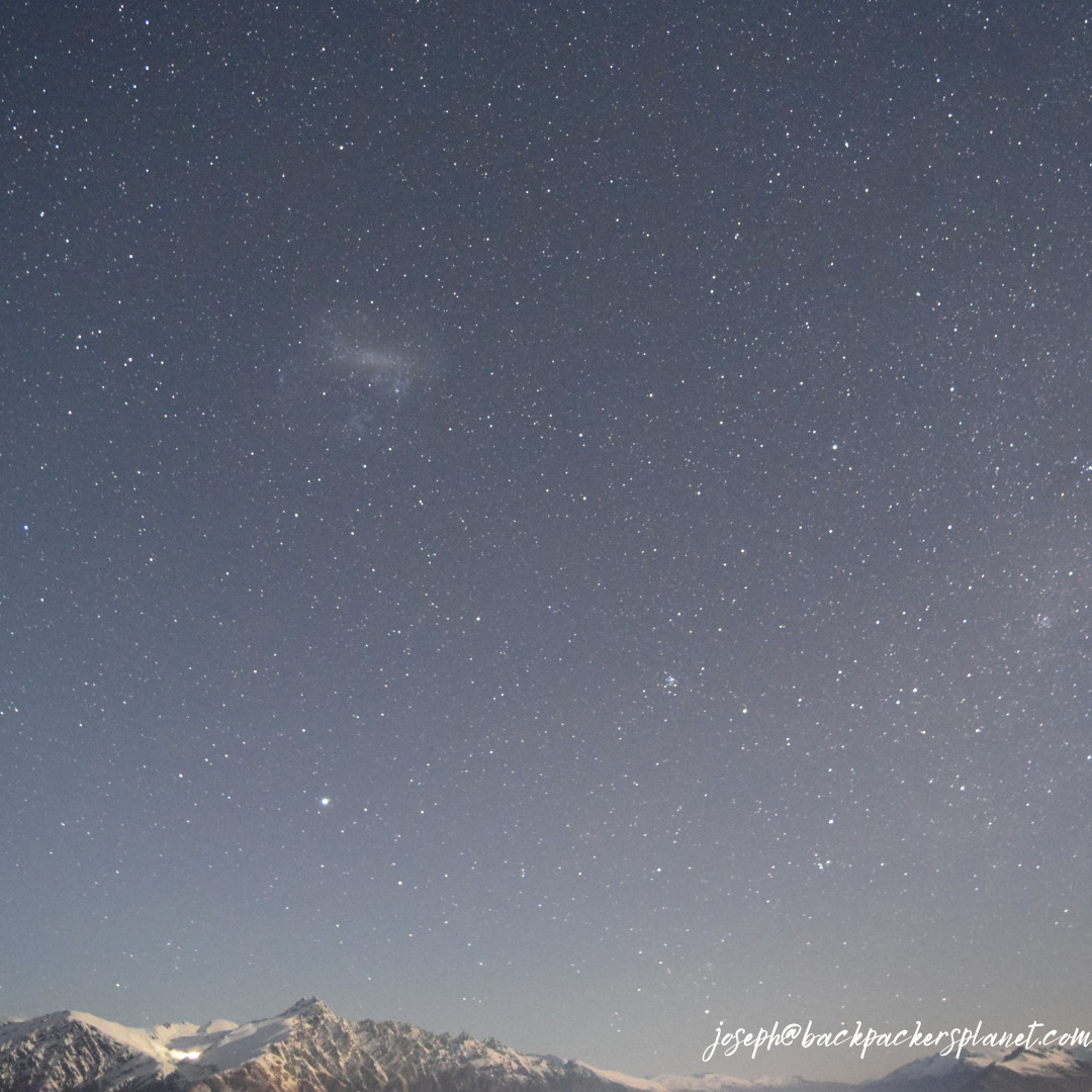 starry sky at the top of Coronet Peak